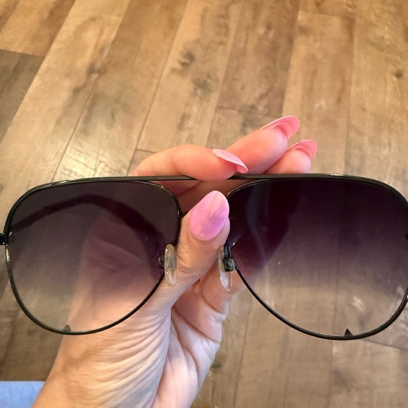 Quay x Desi High Key Mini in Black & Smoke Gradient Sunglasses - Picture 5 of 7